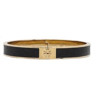 Tory Burch Slim Leather Inlay Cuff